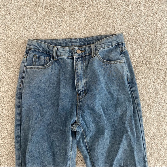 SHEIN Size Medium Distressed Denim. Long Inseam. Medium Blue - Picture 2 of 9